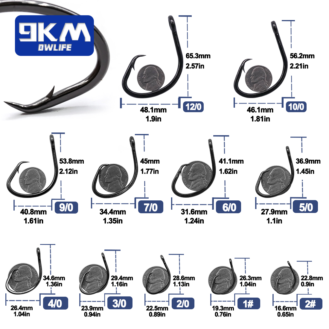 9KM crochets circulaires 25 ~  - Fishing Hook Circle avis et prix