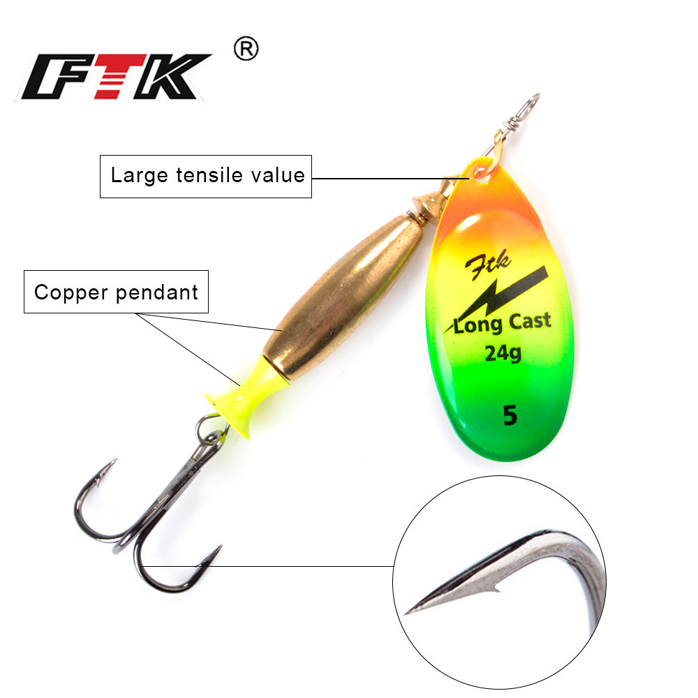 FTK 18g 24g Spinner appât cuil - Fishing Hook Treble avis et prix